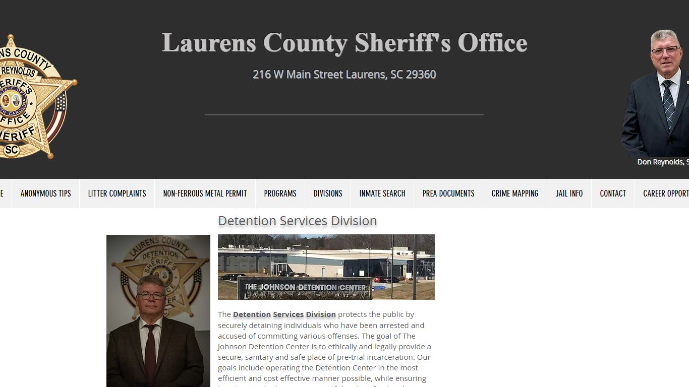 Detention Services Division | laurenscountysheriff